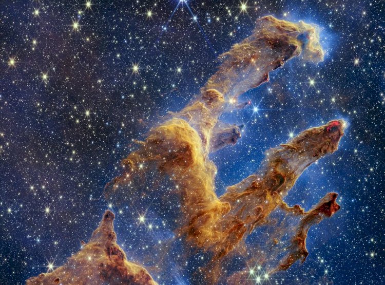 James Webb revela sua versão dos Pilares da Criação, uma das mais famosas estruturas astronômicas